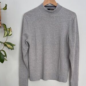 Italian Wool Women's Gray Crew Neck Sweater